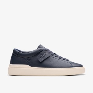 Adidasi Barbati Clarks Craft Swift Navy Leather Bleumarin | 549612QAC