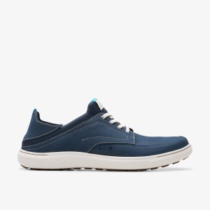 Adidasi Barbati Clarks Mapstone Easy Navy Nubuck Bleumarin | 930814SWV