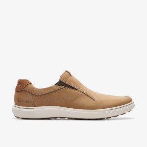 Adidasi Barbati Clarks Mapstone Step Sand Nubuck Maro | 903184FRK