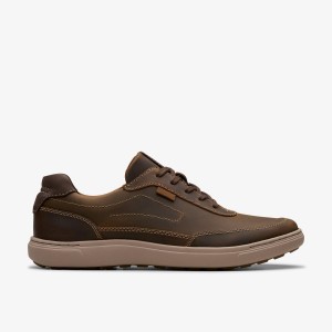 Adidasi Barbati Clarks Mapstone Trail Beeswax Leather Beeswax | 317409MWS