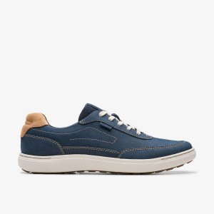 Adidasi Barbati Clarks Mapstone Trail Navy Nubuck Bleumarin | 264180HYX