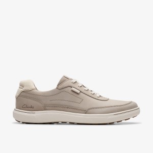 Adidasi Barbati Clarks Mapstone Trail Stone Nubuck Gri | 203971RMD