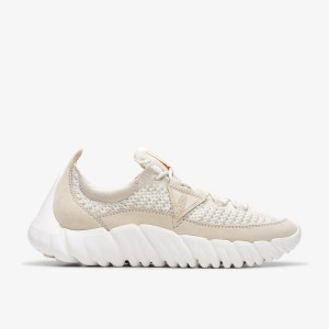 Adidasi Barbati Clarks NATURE 360 White Combination Albi | 791548HVL