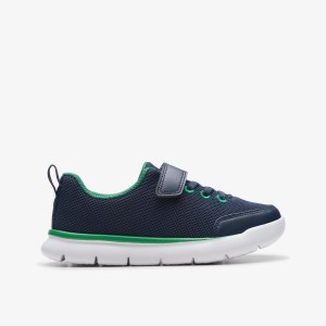Adidasi Copii Clarks Hoop Run Kid Navy Synthetic Bleumarin | 476218PTY