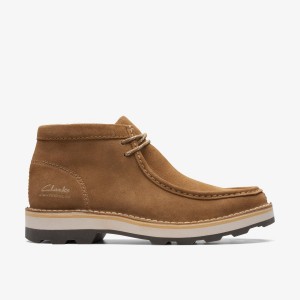 Cizme Barbati Clarks Corston Wally Waterproof Dark Sand Warmlined Maro Inchis | 586923NCP
