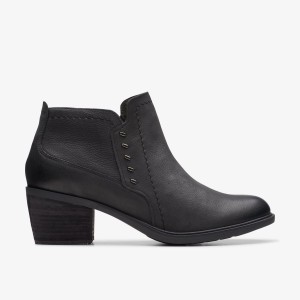 Cizme Dama Clarks Neva Lo Black Leather Negrii | 806214HIM