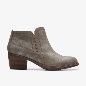 Cizme Dama Clarks Neva Lo Taupe Metallic Gri Maro Metal | 586014HXG