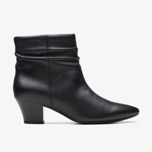Cizme Dama Clarks Teresa Skip Black Leather Negrii | 078296BAX