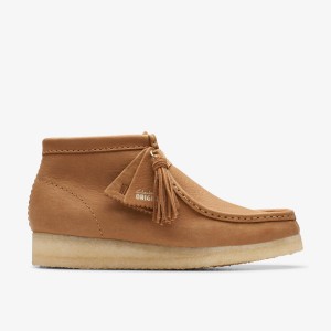 Cizme Dama Clarks Wallabee Boot Mid Tan Leather Maro | 146958YSO