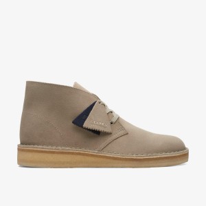 Cizme De Desert Barbati Clarks Desert Coal Stone Suede Gri | 168729QBA