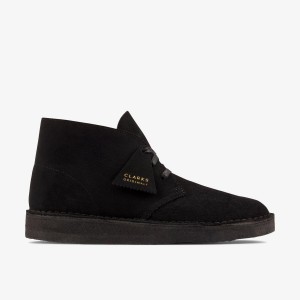 Cizme De Desert Barbati Clarks Desert Coal Black Suede Negrii | 693574ATV