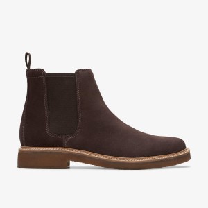 Pantofi Eleganți Barbati Clarks Clarkdale Easy Dark Brown Suede Maro Inchis | 527813WFU