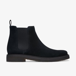 Pantofi Eleganți Barbati Clarks Clarkdale Easy Black Suede Negrii | 047961AMX