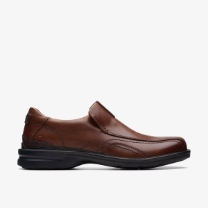 Pantofi Eleganți Barbati Clarks Gessler Step Dark Tan Leather Maro Inchis | 470861CSA