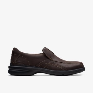 Pantofi Eleganți Barbati Clarks Gessler Step Dark Brown Leather Maro Inchis | 082461MER
