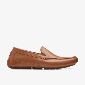 Pantofi Eleganți Barbati Clarks Markman Plain Tan Leather Maro | 578416BHV