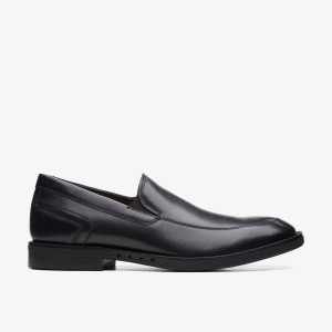 Pantofi Eleganți Barbati Clarks Un Hugh Step Black Leather Negrii | 431829HNA