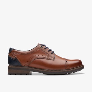 Pantofi Eleganți Barbati Clarks Un Shire Vibe Tan Combination Maro | 697035ALZ