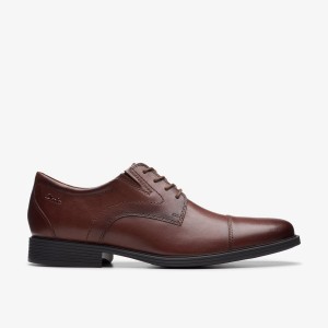 Pantofi Eleganți Barbati Clarks Whiddon Cap Mahogany Leather Mahogany | 389104PBX