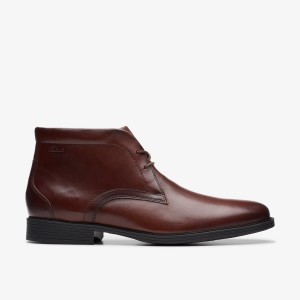 Pantofi Eleganți Barbati Clarks Whiddon Mid Mahogany Leather Mahogany | 520749YTH