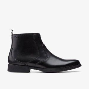 Pantofi Eleganți Barbati Clarks Whiddon Zip Black Leather Negrii | 061825JTB