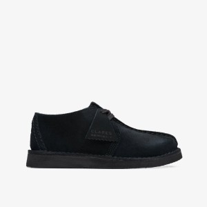 Pantofi Originali Copii Clarks Desert Trek Older Black Suede Negrii | 892061PGI
