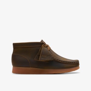Pantofi Originali Copii Clarks Wallabee Boot Older Beeswax Beeswax | 946018MLW