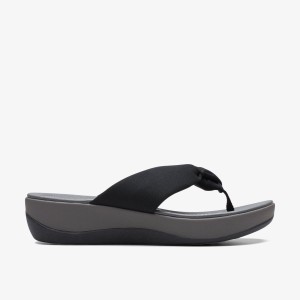 Pantofi Platforma Dama Clarks Arla Glison Black Fabric Negrii | 467905FXL