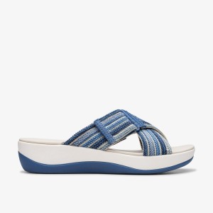 Pantofi Platforma Dama Clarks Arla Wave Blue Combination Albastri | 749326MHZ