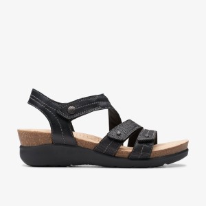 Pantofi Platforma Dama Clarks Calenne Clara Black Combination Negrii | 028347RBG