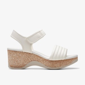 Pantofi Platforma Dama Clarks Chelseah Gem Off White Leather Albi | 735962RXC