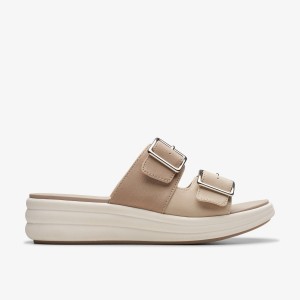 Pantofi Platforma Dama Clarks Drift Buckle Sand Combination Maro | 348901QDT