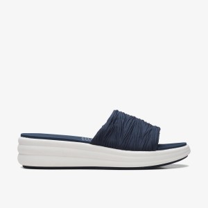 Pantofi Platforma Dama Clarks Drift Petal Navy Bleumarin | 192370JVU