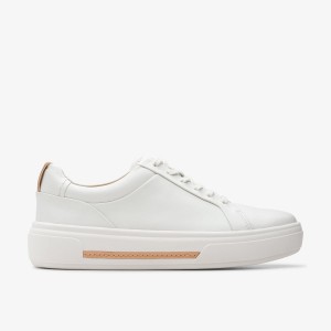 Pantofi Platforma Dama Clarks Hollyhock Walk Off White Leather Albi | 491063VCD