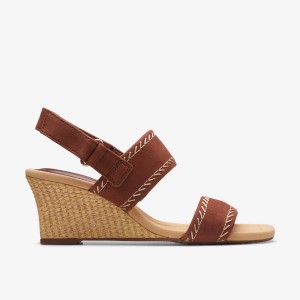 Pantofi Platforma Dama Clarks Kyarra Rose Tan Nubuck Maro | 409715UGX