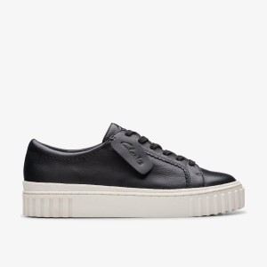 Pantofi Platforma Dama Clarks Mayhill Walk Black Leather Negrii | 048672ADT