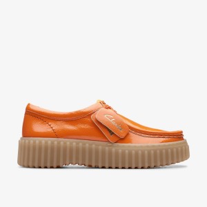 Pantofi Platforma Dama Clarks Torhill Bee Orange Patent Portocalii | 365917SUK