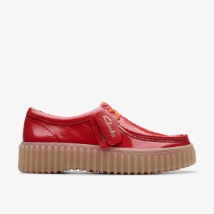 Pantofi Platforma Dama Clarks Torhill Bee Red Patent Rosii | 580192ACX
