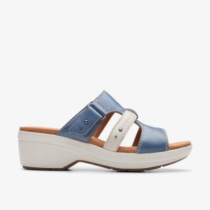 Pantofi Platforma Dama Clarks Tuleah Jane Denim Combination Albastri | 236158KIO