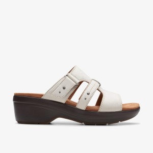 Pantofi Platforma Dama Clarks Tuleah Jane Off White Leather Albi | 501823ITV