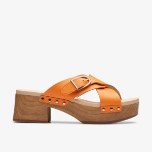 Saboti Dama Clarks Sivanne Walk Orange Leather Portocalii | 138705BLV