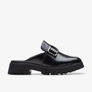 Saboti Dama Clarks Stayso Free Black Leather Negrii | 718652VAH