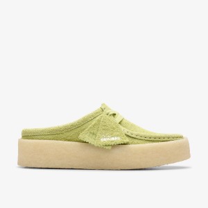 Saboti Dama Clarks Wallabee Cup Lo Lime Hairy Suede Verzi Deschis | 243876EXN