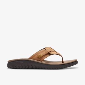 Sandale Barbati Clarks WESLEY SUN Tan Leather Maro | 170625OFD