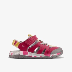 Sandale Copii Clarks Steggy Roar Kid Pink Combination Roz | 152603JGM