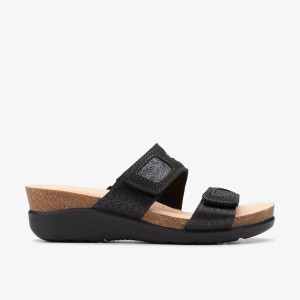 Sandale Dama Clarks Calenne Maye Black Combination Negrii | 728596YSA