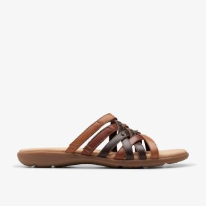 Sandale Dama Clarks Elizabelle Rio Brown Multicolour Maro | 401976XOQ