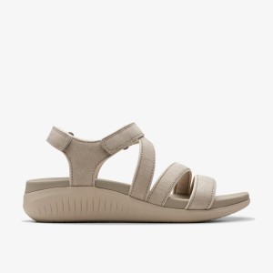 Sandale Dama Clarks Glide Hi Ella Stone Gri | 374962CND
