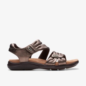 Sandale Dama Clarks Kitly Ave Bronze Leather Maro | 398710PUT