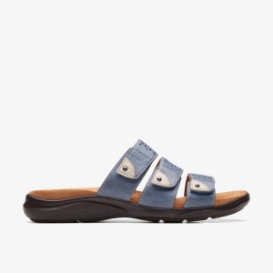 Sandale Dama Clarks Kitly Walk Denim Albastri | 710592JAN